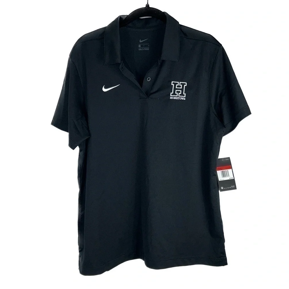 Nike Polo Shirt Short sleeve fitted collared top Hometown Logo Athletic Polo Top